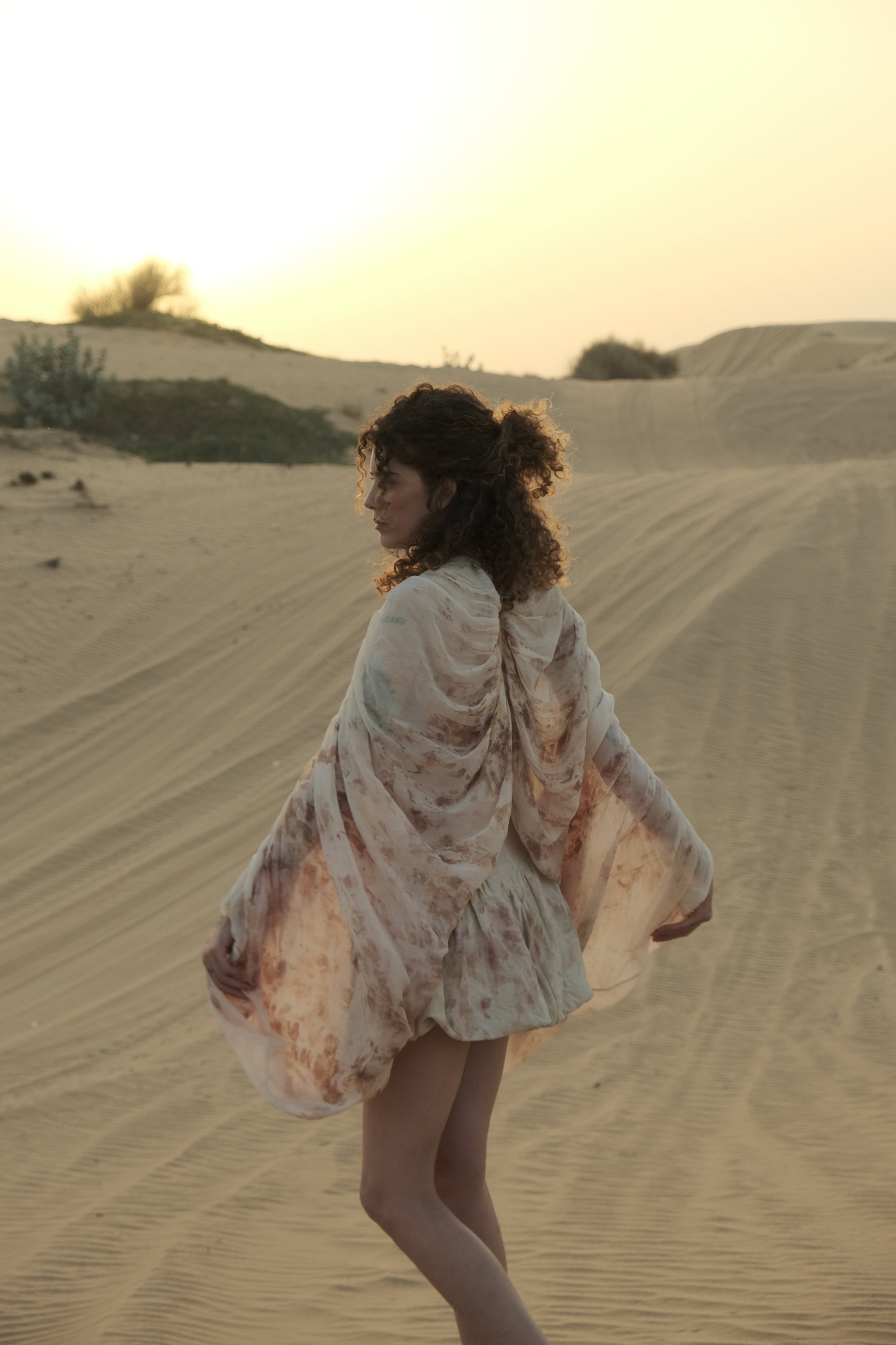 Draped Silk Georgette Cape