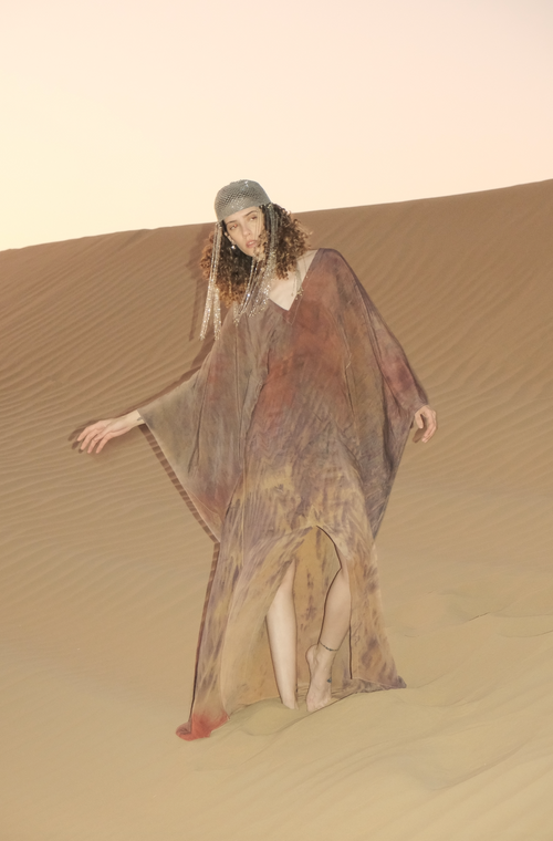 Crepe de Chine Veil Kaftan