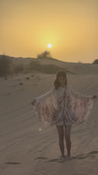 Rose Draped Silk Georgette Cape